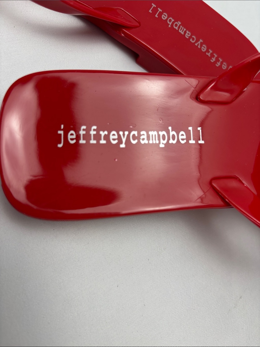 Jeffrey Campbell Women’s 7 Glossy Red Jelly Flip Sandals #707 - Picture 2 of 13